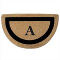 Nedia Home Nedia Home 02053A Single Picture - Black Frame 22 x 36 In. Half Round Heavy Duty Coir Doormat - Monogrammed A O2053A